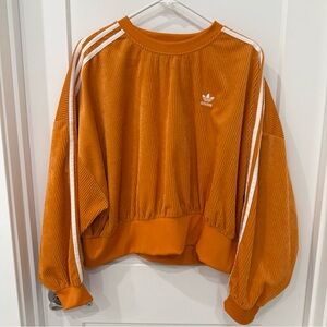 adidas Orange Sweatshirt with White Stripes